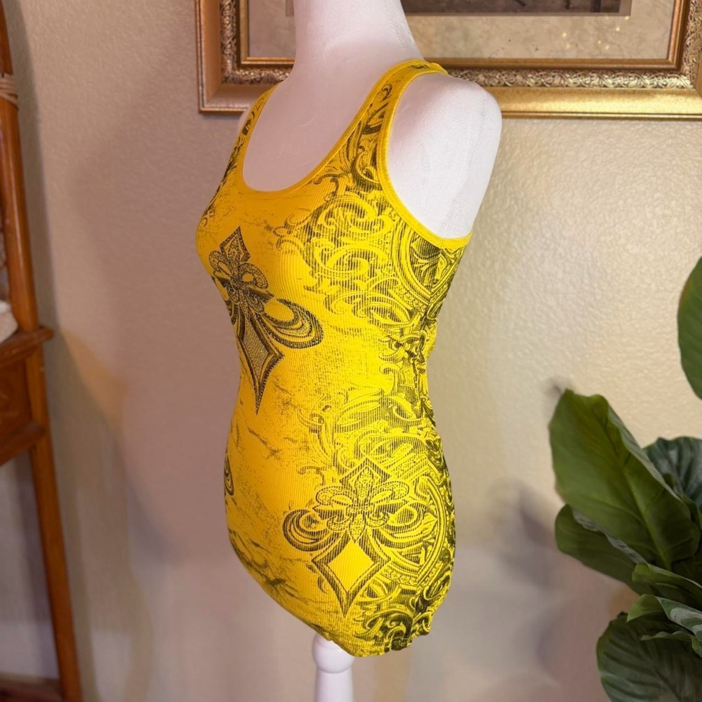 Vintage Y2K Deadstock Grunge Bedazzled Fleur de Lis Tank Top - Picture 6 of 8